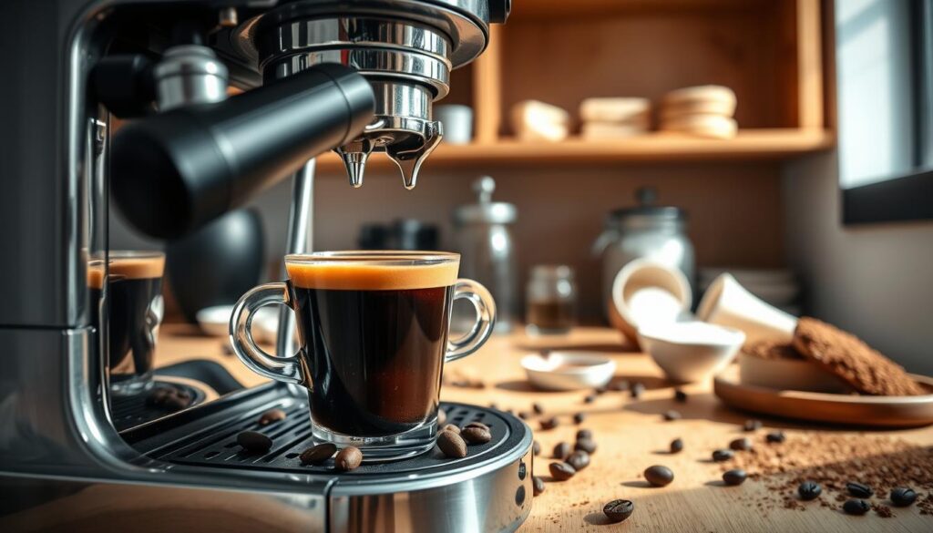 Espresso kaffe tilberedning til tiramisu dessert