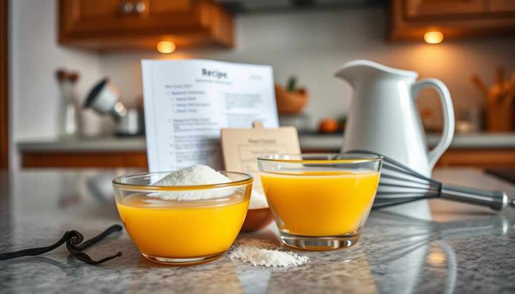 Forberedelse af creme brulee ingredienser