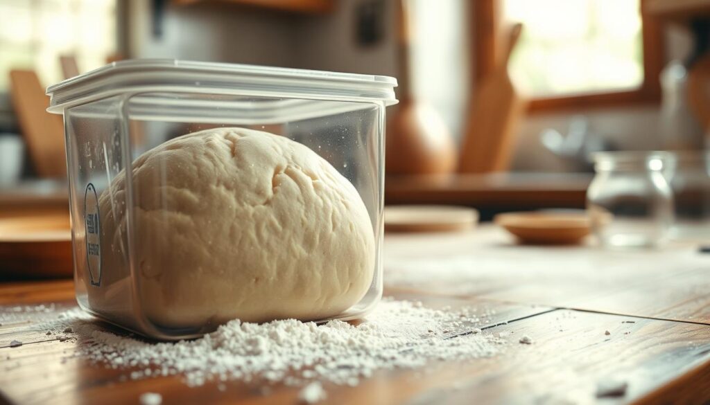 autentisk pizzadej opbevaring i beholder