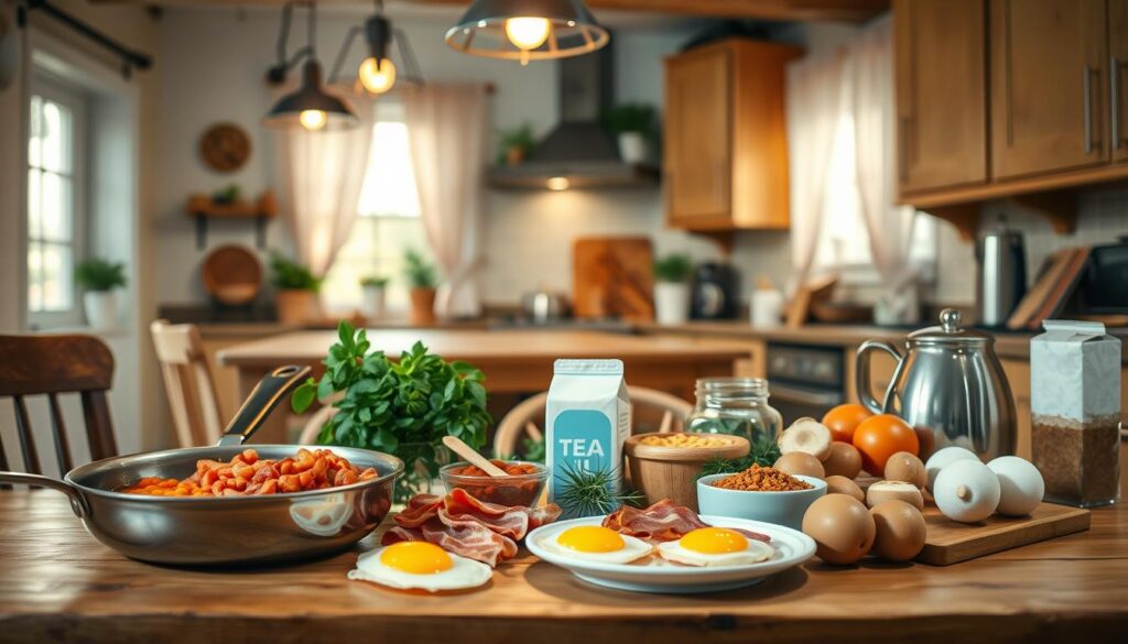 forberedelse af engelsk morgenmad ingredienser natten før