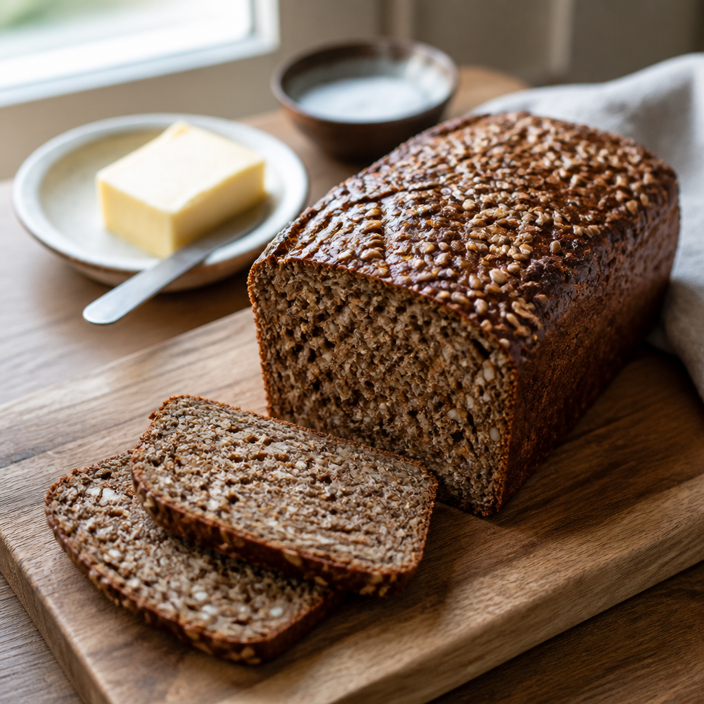 Lækkert hjemmebagt rugbrød med sprød skorpe