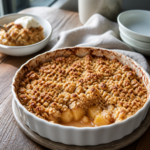 Æblecrumble med sprød topping og saftige æbler
