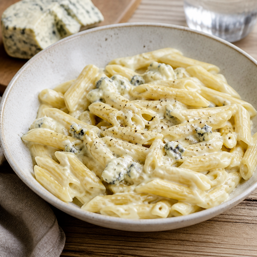 Cremet pasta med gorgonzola og frisk persille