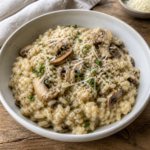 Cremet risotto med blandede svampe og persille