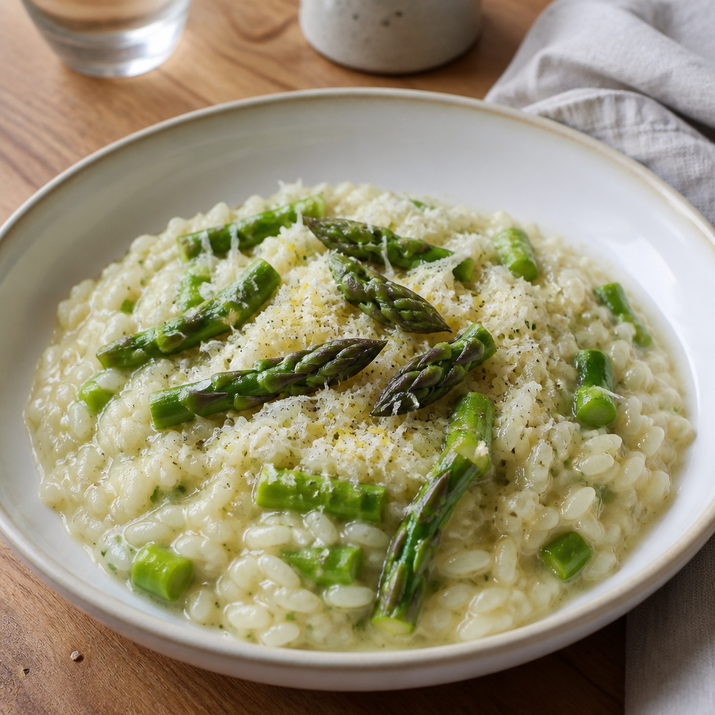 Cremet risotto med asparges og parmesan